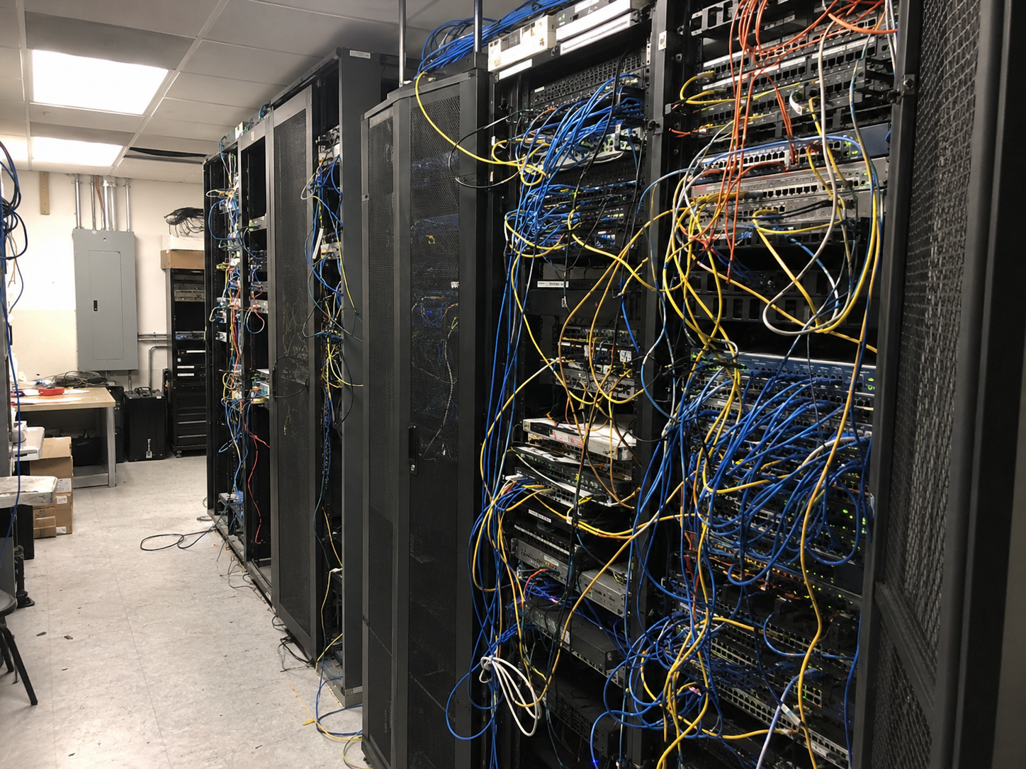 Data Center Retrofit and Rack Cleanup before project condition