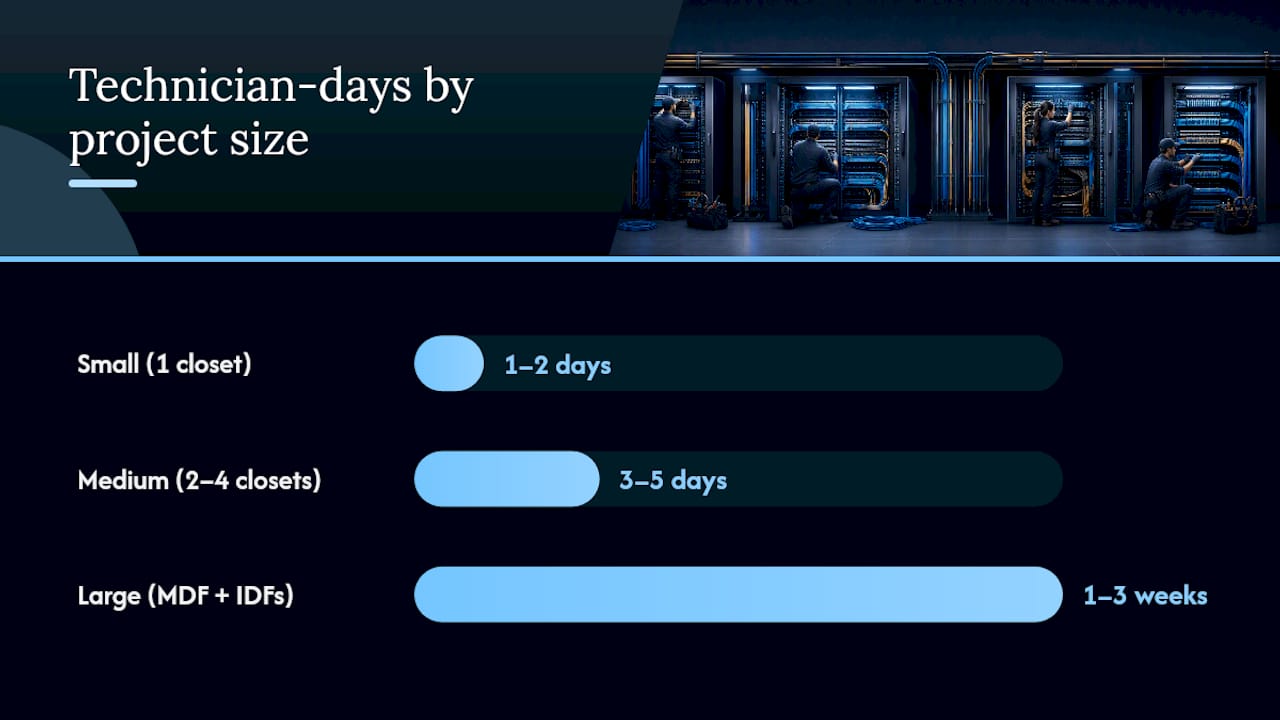 Diagram of cleanup project sizes, scope, and timelines