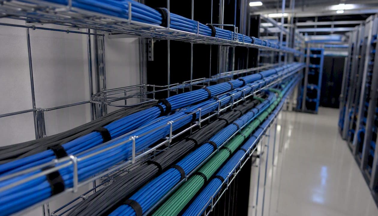 Organized cable trays with proper fill and bend radius