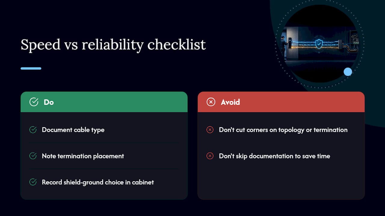 Speed vs. reliability: what actually matters on a typical commercial install — overview diagram