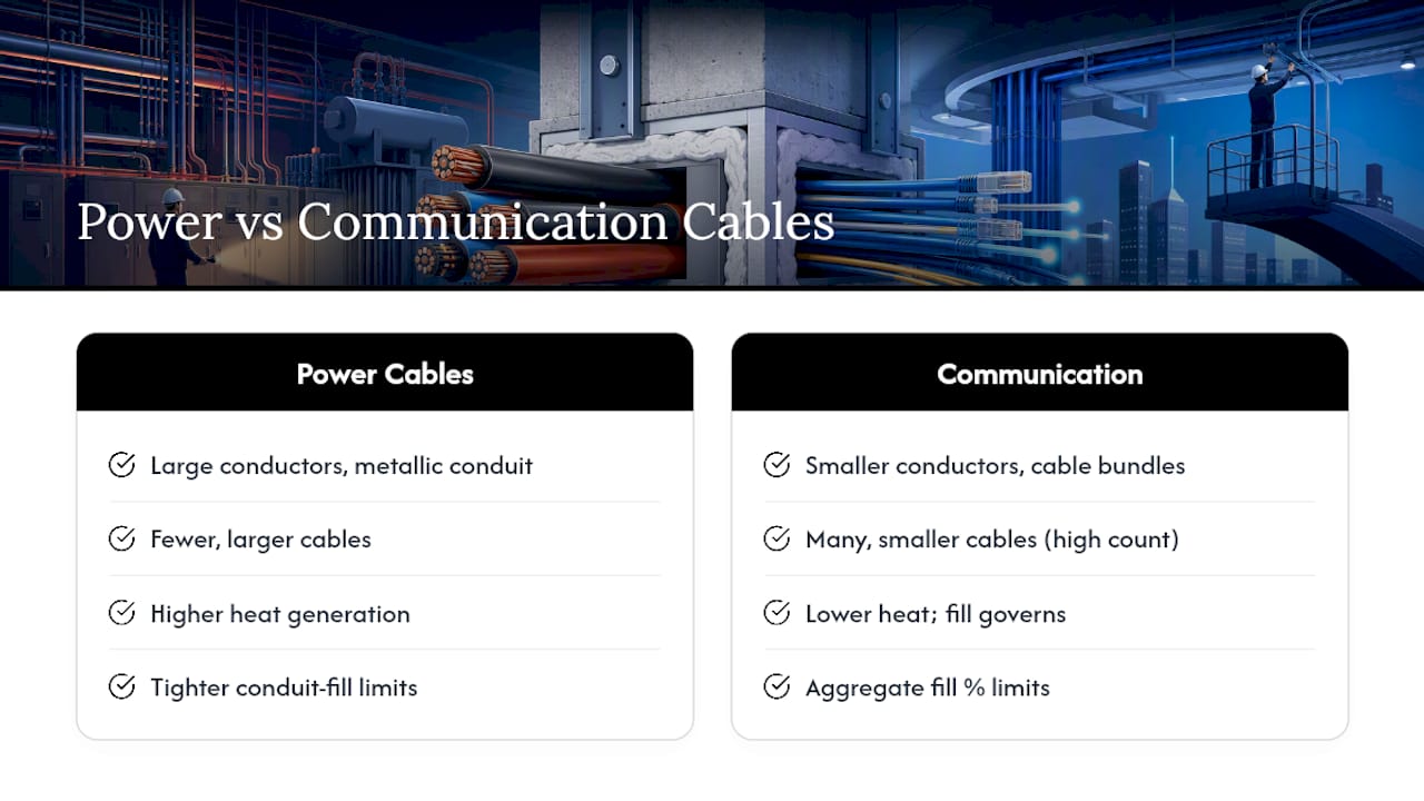 Power and communication firestop comparison