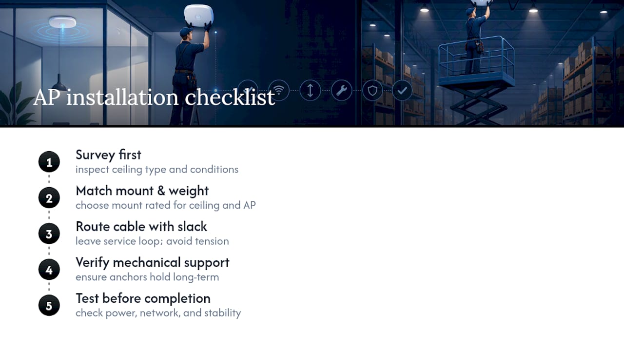 Five-step access point installation checklist