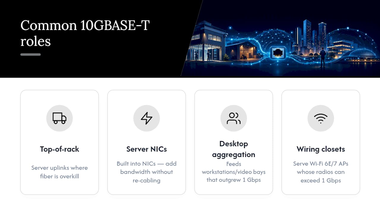 What Is 10GBASE-T and Where Does It Fit? — overview diagram