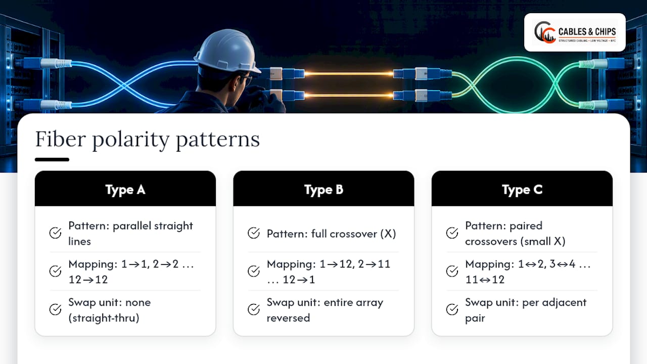 Detailed explanation of fiber polarity diagrams with visual examples to aid understanding — overview diagram