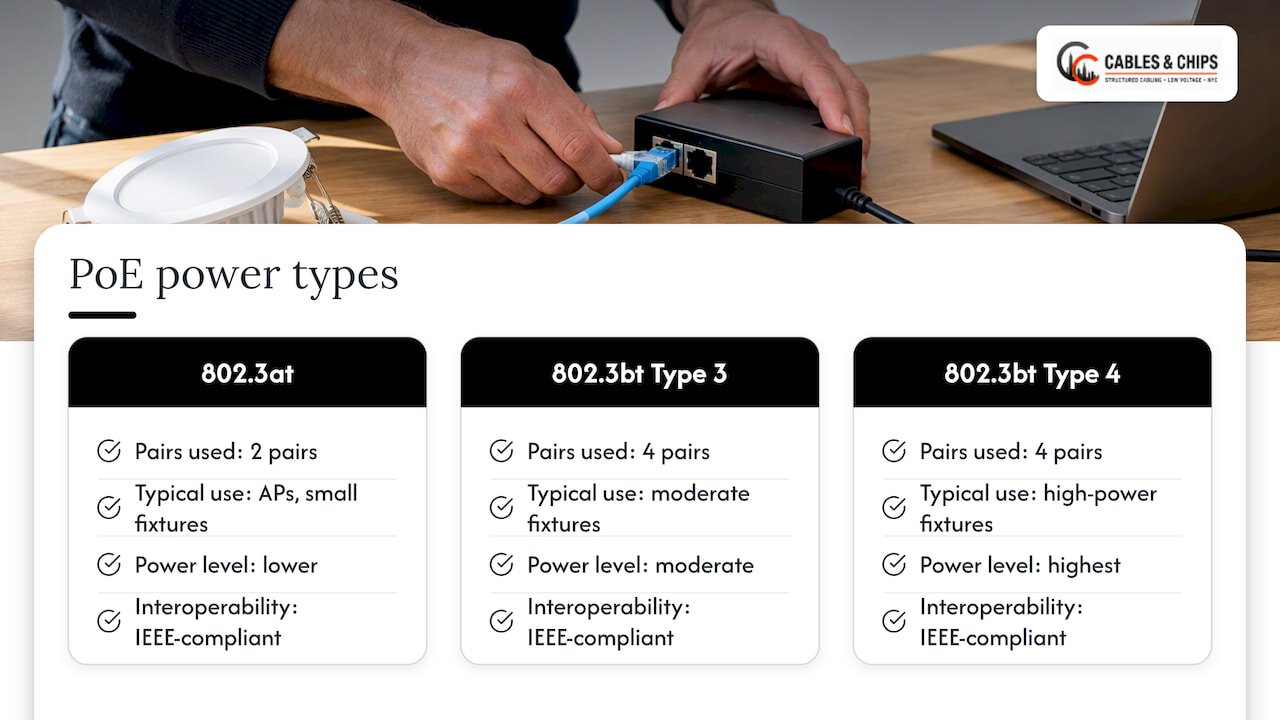 PoE standards and cable loss comparison