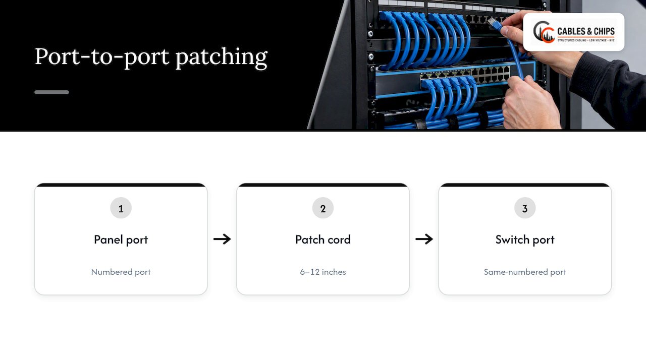 Diagram of matching patch panel and switch ports